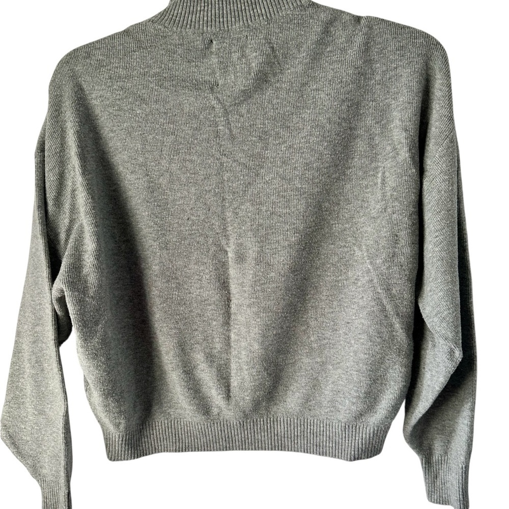 Abercrombie & Fitch Women’s Cropped Mockneck Sweater Gray Size S - Picture 5 of 6